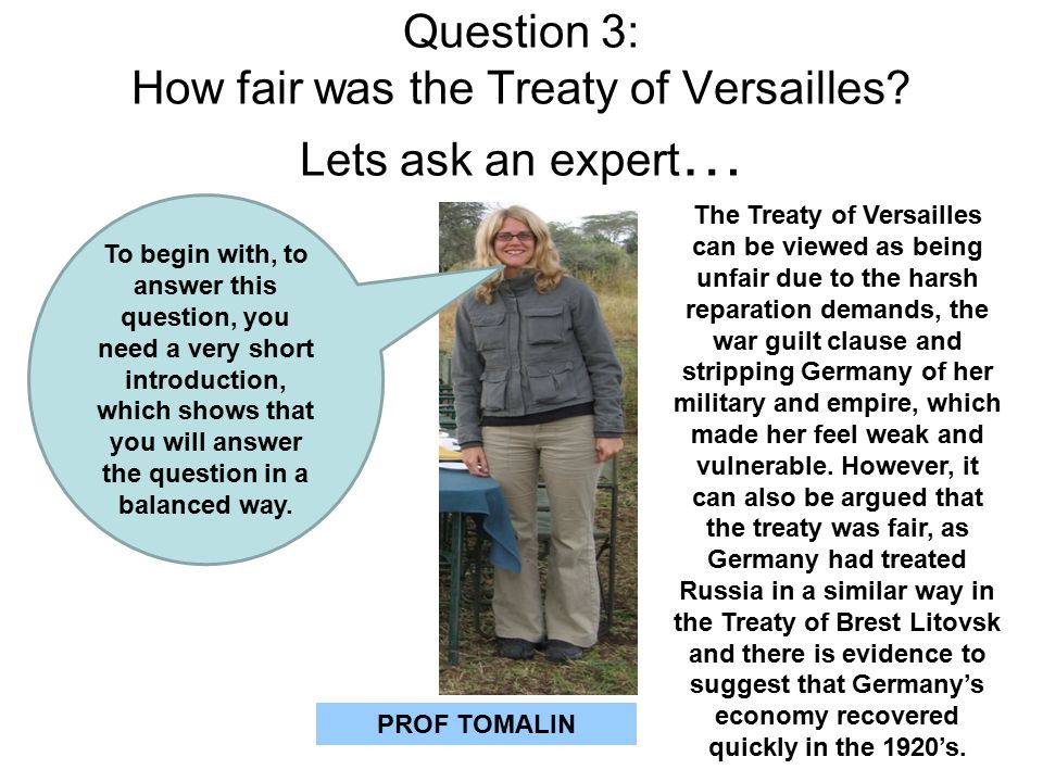 Reviewing the fairness of the treaty of versailles